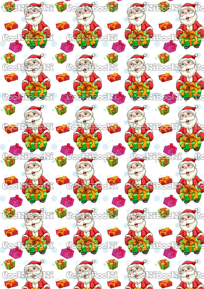 santa claus and gifts Шаблон за печат - Коледа #0204 - Image 1