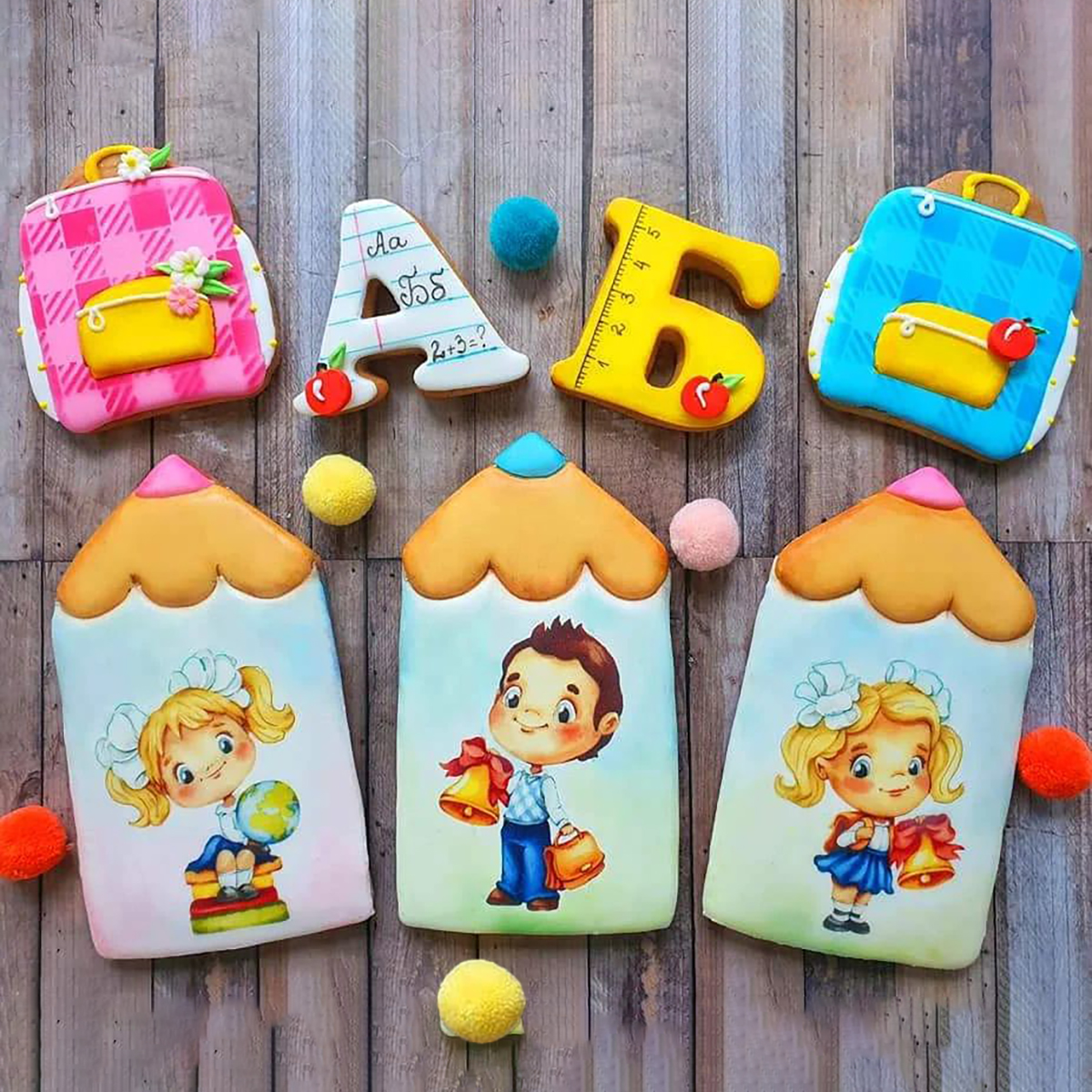 SCH002 Училищен сет декорирани бисквитки #02 - Image 1