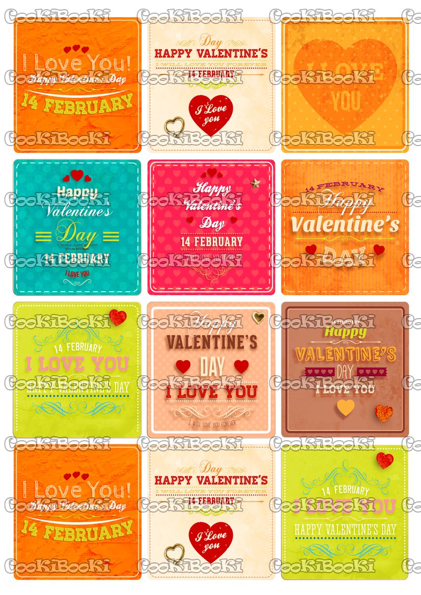 Основные RGB Шаблон за печат - Свети Валентин #100 - Image 1