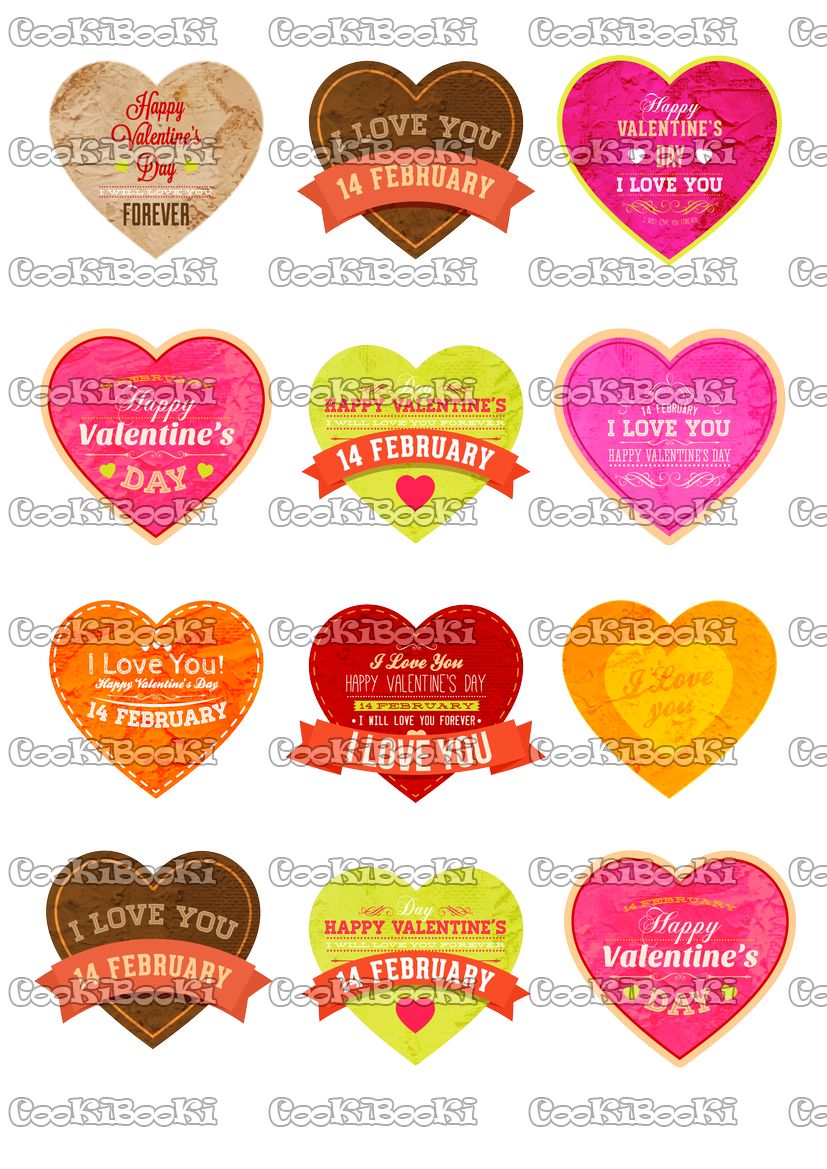 Основные RGB Шаблон за печат - Свети Валентин #101 - Image 1