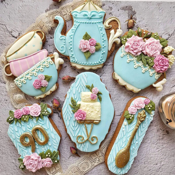 Бисквитки на винтидж тематика - чаено парти